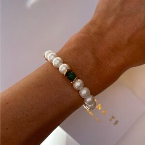 6 Pearl Bracelet Jade Stone Bracelet